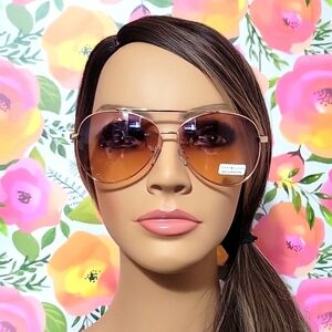 Tommy Hilfiger RUMI WM Ladies Rose Gold Frame Designer Aviator Sunglasses